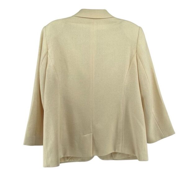 Sag Harbor Petite Women’s Cream Wool Blazer Jacket H62070JC Single Button 16P - Picture 2 of 14